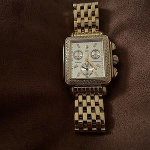 Ladies gold tone Limited Edition Michele Deco diamond.